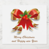 クリスマスボウワインとワきらめくインラベルセット スパークリングワインラベル (シングルラベル)