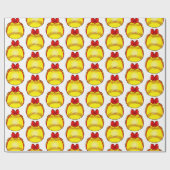 クリスマスボウ付きソフトボール ラッピングペーパー (フラット)