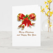 クリスマスボウ折り畳みグリーティングカード カード (黄色い花)