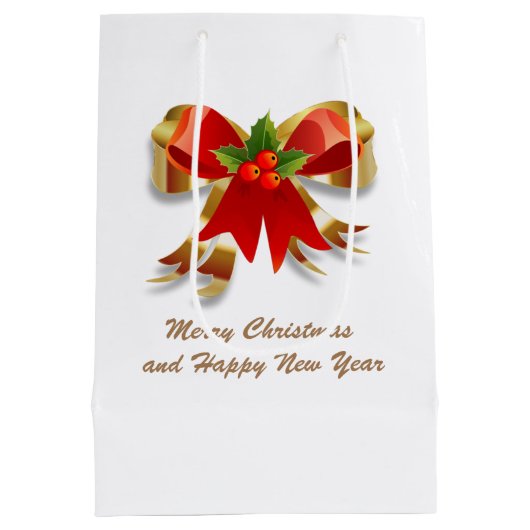 クリスマスボウ抱き枕 ミディアムペーパーバッグ (裏面)