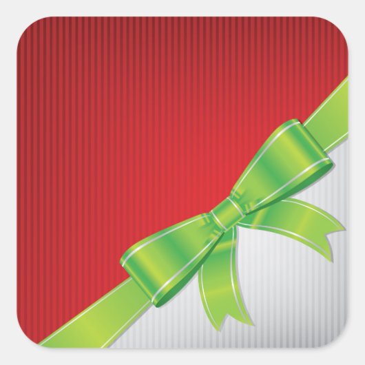 クリスマスボウ スクエアシール (正面)