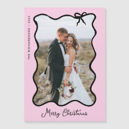 クリスマスボウ | ブラックとピンクのフォト磁気カード