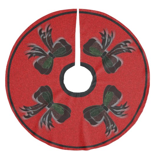 クリスマスボウ –  ブラッシュドポリエステルツリースカート (正面)