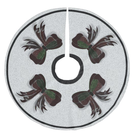 クリスマスボウ –  ブラッシュドポリエステルツリースカート (正面)