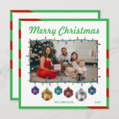 クリスマスボカラフルール電球の写真 シーズンカード (正面/裏面)