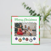 クリスマスボカラフルール電球の写真 シーズンカード (スタンド正面)