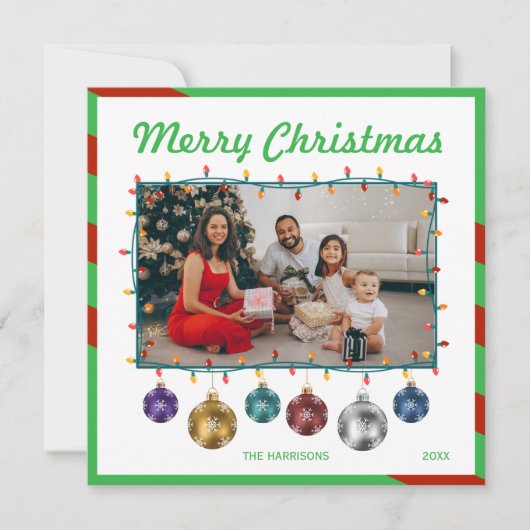 クリスマスボカラフルール電球の写真 シーズンカード (正面)