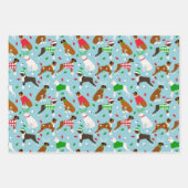 クリスマスボクサー犬ラッピング紙シート ラッピングペーパーシート (正面3)