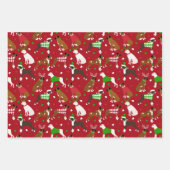 クリスマスボクサー犬ラッピング紙シート ラッピングペーパーシート (正面)