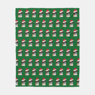 クリスマスボクサー犬 フリースブランケット