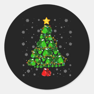 クリスマスボクシングスポーツラバークリスマスツリーライツパージ ラウンドシール