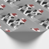 クリスマスボストンテリアの子犬 ラッピングペーパー (角)