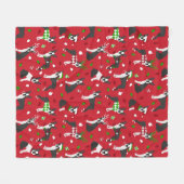 クリスマスボストンテリアシェルパブランケット フリースブランケット (正面(横))