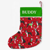 クリスマスボストンテリアスモールクリスマスストッキング スモールクリスマスストッキング (裏面)