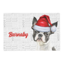 クリスマスボストンテリアードッグの名前ペットディナー