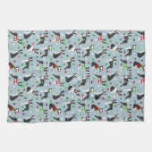クリスマスボストンテリア キッチンタオル (横)