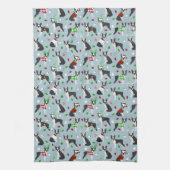 クリスマスボストンテリア キッチンタオル (縦)