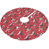 クリスマスボストンテリア ブラッシュドポリエステルツリースカート (アングル)