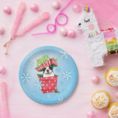 クリスマスボストンテリア ペーパープレート (パーティー)