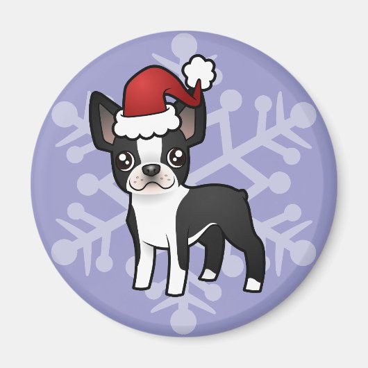 クリスマスボストンテリア マグネット (正面)