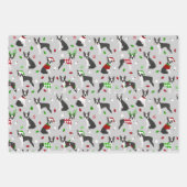 クリスマスボストンテリア ラッピングペーパーシート (正面3)