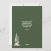 クリスマスボタニカルとフローラの緑のフォトカード シーズンカード (裏面)