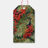 クリスマスボタニカルの枝と果実 ギフトタグ (正面)
