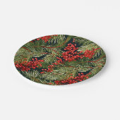 クリスマスボタニカルの枝と果実 ペーパープレート (アングル)