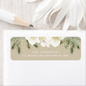 クリスマスボタニカルウォーターの色のフローラの葉 ラベル (インサイチュ)