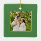 クリスマスボタニカルウォーターの色の家族写真 セラミックオーナメント (裏面)