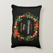 クリスマスボタニカルクリスマスリース付きアクセント枕 アクセントクッション (裏面(縦))