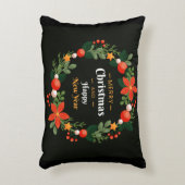 クリスマスボタニカルクリスマスリース付きアクセント枕 アクセントクッション (正面(垂直))