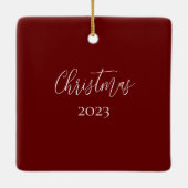 クリスマスボタニカルグリーン多肉植物 セラミックオーナメント (裏面)