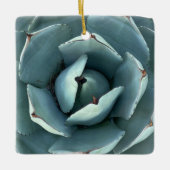 クリスマスボタニカルグリーン多肉植物 セラミックオーナメント (正面)