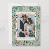 クリスマスボタニカルセージ写真ホリデーカード シーズンカード (正面)