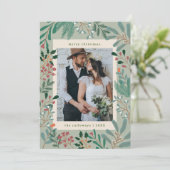 クリスマスボタニカルセージ写真ホリデーカード シーズンカード (スタンド正面)