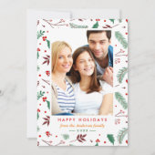 クリスマスボタニカルハッピーホリデーフラットフォト シーズンカード (正面)