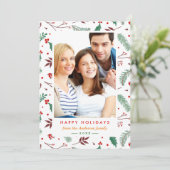 クリスマスボタニカルハッピーホリデーフラットフォト シーズンカード (スタンド正面)