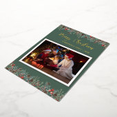 クリスマスボタニカルファミリーフォト金ゴールド 箔シーズンカード (回転した状態)