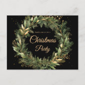 クリスマスボタニカルフェスティバルエレガントホリデーパーティー インビテーションポストカード (正面)