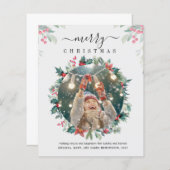 クリスマスボタニカルフォトホリデーズグリーティングカード (正面/裏面)