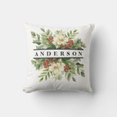 クリスマスボタニカルフラワーホリデーシーズン クッション (正面)