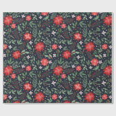 クリスマスボタニカルベリーズファームハウスカントリー ラッピングペーパー (フラット)