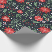 クリスマスボタニカルベリーズファームハウスカントリー ラッピングペーパー (角)