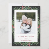 クリスマスボタニカルホリデーフォトカード シーズンカード (正面)