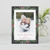 クリスマスボタニカルホリデーフォトカード シーズンカード (スタンド正面)