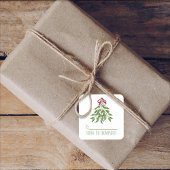 クリスマスボタニカルヤドリギエレガントー緑 スクエアシール