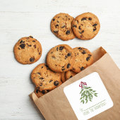 クリスマスボタニカルヤドリギエレガントー緑 スクエアシール