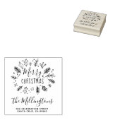クリスマスボタニカルリース名差出人住所 ラバースタンプ (押印)