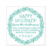 クリスマスボタニカルリース名&差出人住所 セルフインキングスタンプ (デザイン)